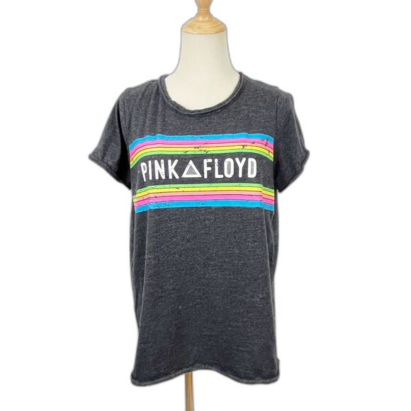 Chaser Pink Floyd T-Shirt Dark Grey Large Short Sleeves Colored Stripes - Picture 1 of 6